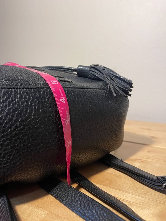 Rebecca Minkoff Moto Black Leather Backpack Handbag Butter Soft W/ Tassel detail main image 6